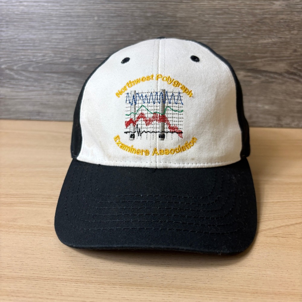 Northwest Polygraph Examiners Hat Cap Strap Back Black White Adjustable